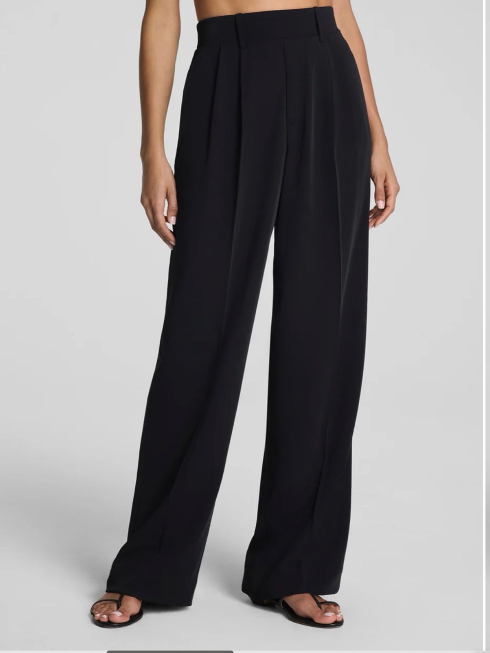 Spanx Pull-On Pleated High Rise Wide Leg Trousers Black 2X